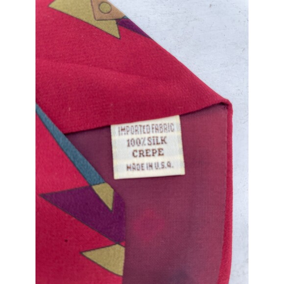 Nino Cerruti Neck Tie Mens Red Yellow Purple Green Geometric Classic Formal - Picture 6 of 8